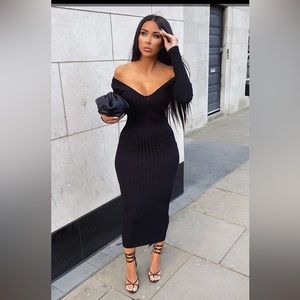 Long knit, long sleeve fall dress